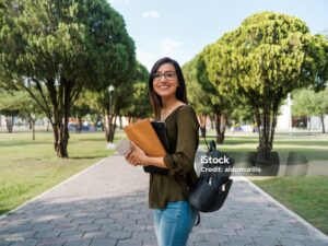 a student excited about her study abroad programs